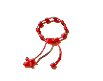 Cross Baby Rosary Bracelet Jewelry Red String 10 Knots Protection Good Luck Kids Gift Rosario Niños Bebe Infantil Waterproof