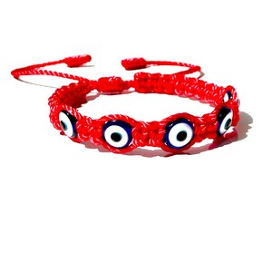 red string hand-braided evil eye bracelet custom-sizes for women men children baby, waterproof, Handmade-evil eye-red bracelet-gifts by Lucky Charms USA