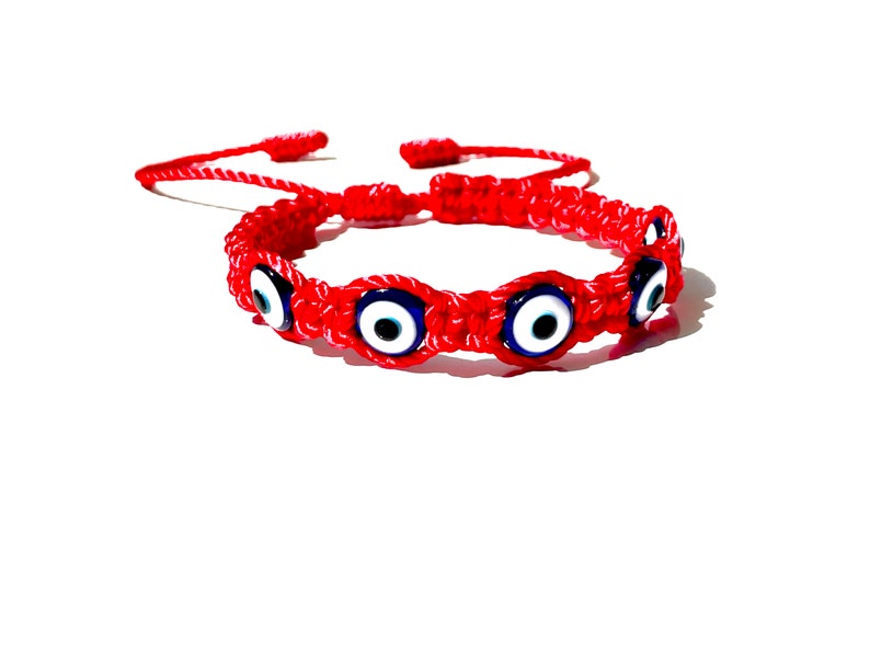 red string hand-braided evil eye bracelet custom-sizes for women men children baby, waterproof, Handmade-evil eye-red bracelet-gifts by Lucky Charms USA