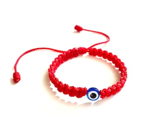 Blue evil eye red bracelet protection for baby boy girl kids men toddler couples women good-luck great gift easy to wear waterproof handmade