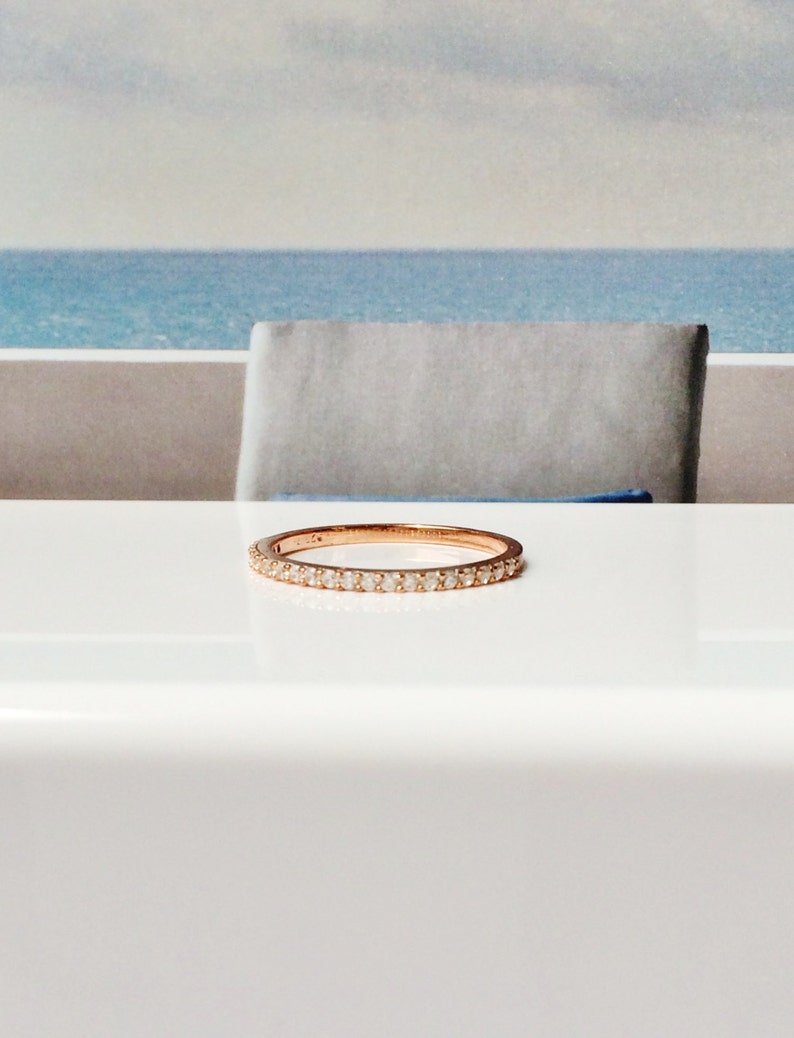 Eternity band ring with full circle cubic zirconia CZ, in rose gold-filled,  By Lucky Charms USA