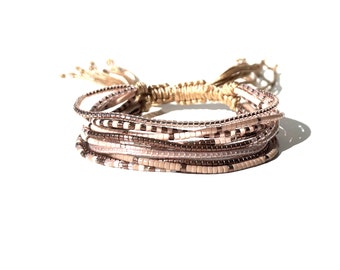 Multi-layered Miyuki seed bead beaded bracelet set from the handmade boho Zahara collection