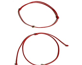 Red String Bracelet with 14k gold-filled bead, Handmade Protective Jewelry by Lucky Charms USA