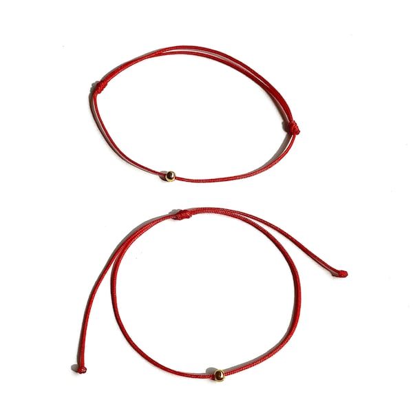 Red String Bracelet with 14k gold-filled bead, Handmade Protective Jewelry by Lucky Charms USA