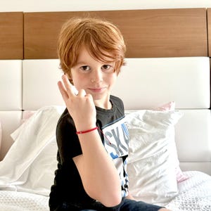 Boys Evil Eye Red Bracelet Waterproof Secure Stay-On Mal Ojo Protection Newborn