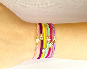 Flower bracelets to attract sunshine, Handmade-braided-bracelets-gifts by Lucky Charms USA