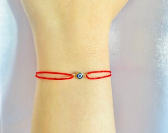 Tiny evil eye red string protective bracelet, Handmade-redline-greek evil eye-jewelry-gifts by Lucky Charms USA