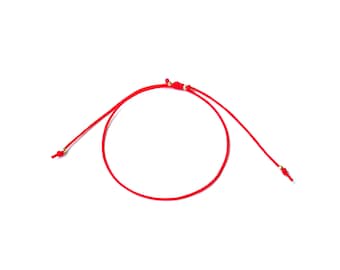 Red string fate bracelet protection against evil eye for right wrist with prayer and meaning, free shipping, handmade