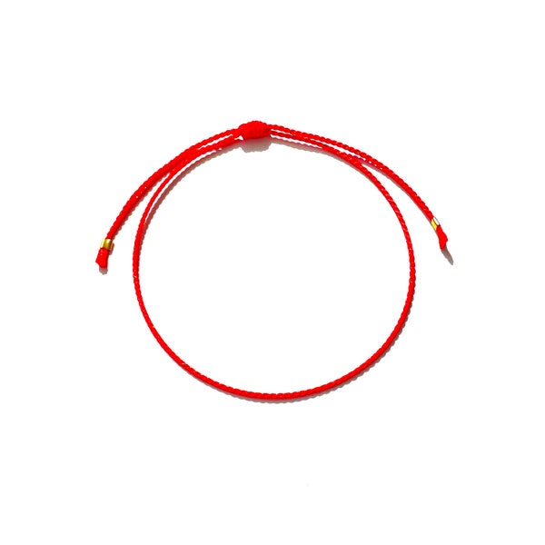 Red String Silk Bracelet Fate Protection Good-luck Evil Eye Health Love with Gold and Prayer for Right or Left Wrist Waterproof Hilo Rojo