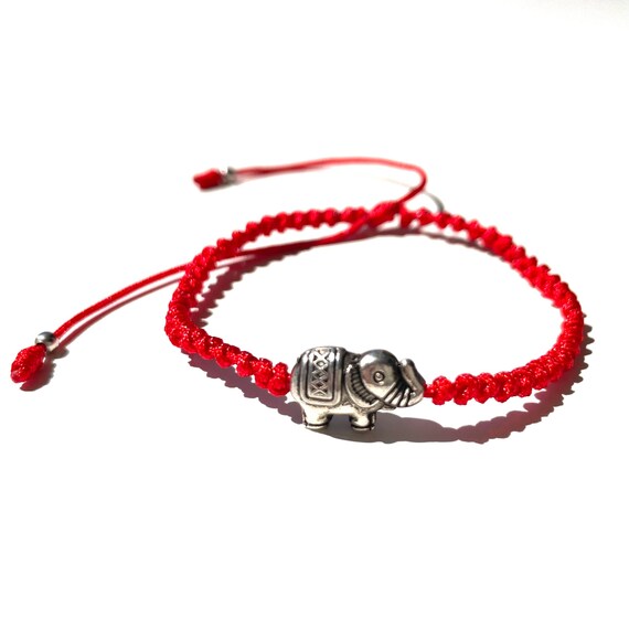 Buy Good Vibes Elephant Charm Red Bracelet Online in India Etsy