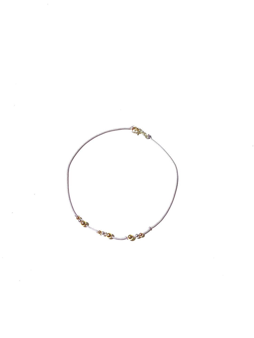 Gold and Silver Two Tone Bead Bracelet and Anklet Handmade Mix Media ...