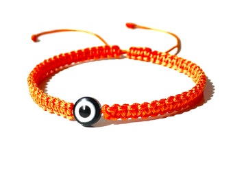 Orange evil eye bracelet  you'll love for men women and kids, Handmade unique protective jewelry gifts by Lucky Charms USA