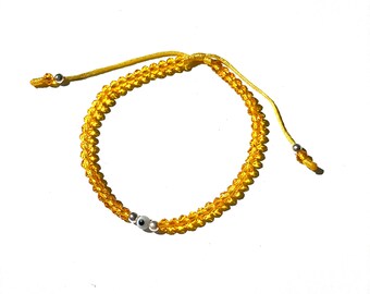 Orange evil eye crystal beads bracelet your daily health and protection vitamin C by Lucky Charms USA