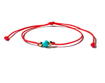 Turquoise red bracelet