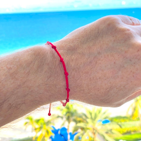 7 Knots Red String Bracelet Handmade for Protection Eye Good Luck