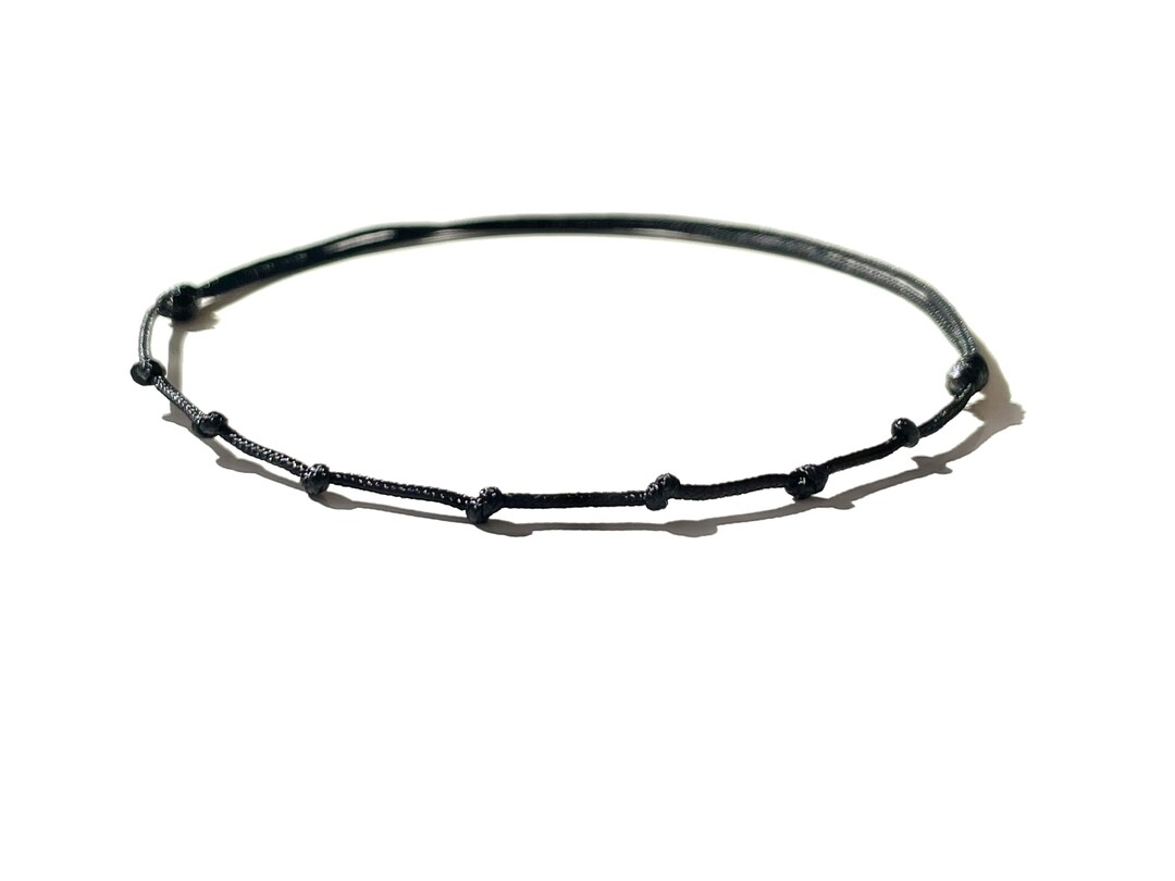 Handmade Seven Knots Black String Bracelet Protection Success Etsy