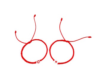 Red String Heart Bead Friendship Bracelet, enjoy Free Shipping!