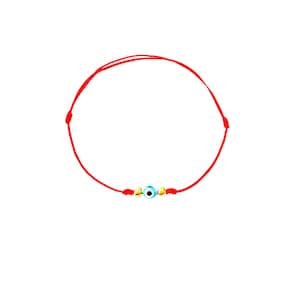 Dainty Evil Eye & Gold Red Cord Bracelet