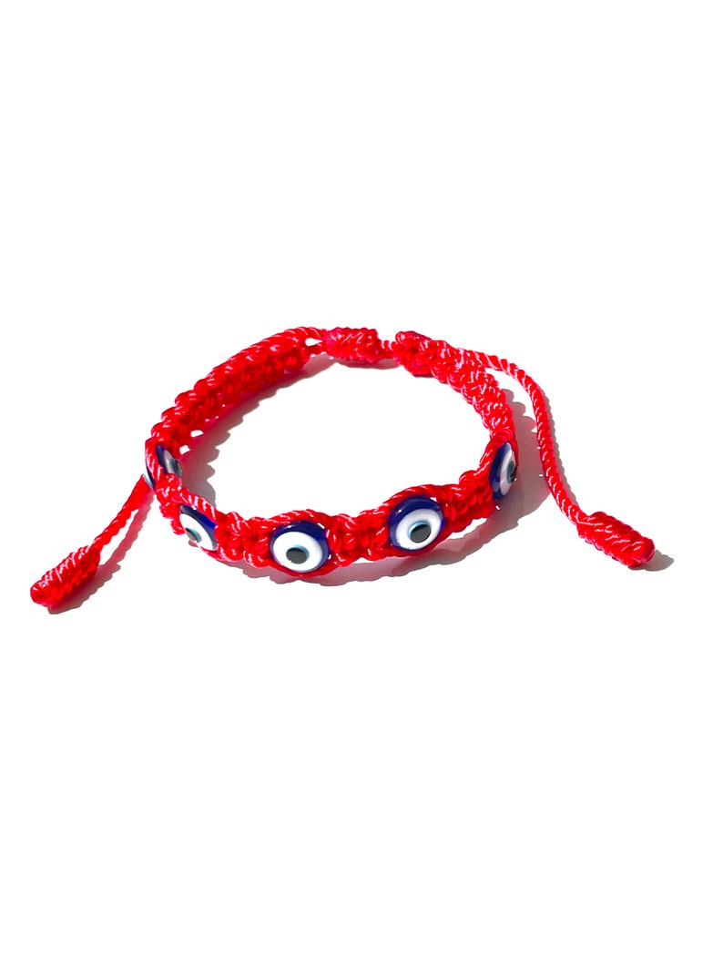 red string hand-braided evil eye macrame bracelet custom-sizes for women men children baby, waterproof, Handmade-evil eye-red bracelet-gifts by Lucky Charms USA