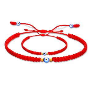 Handmade Evil Eye Red String Bracelet: Gold-Filled Protection Anklet