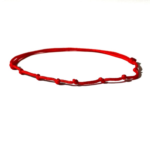 Handmade Seven Knots Red String Bracelet Protection Success Prosperity Handmade Lucky Friendship Bracelets Kabbalah Cord Hilo Rojo Nudos