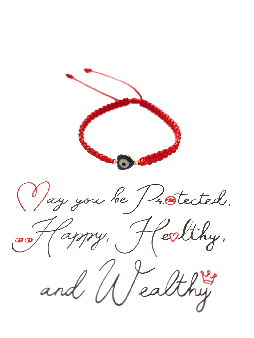 Baby Heart Evil Eye Red Bracelet Handmade Baby Newborn Protective Goodluck Gifts by Lucky