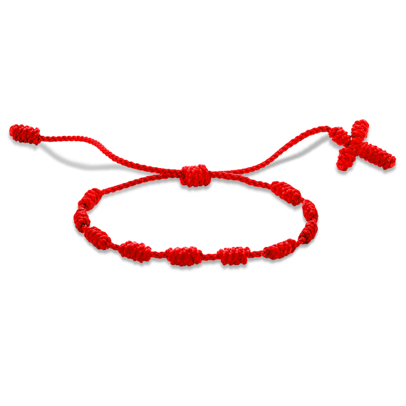 Red String Cross Rosary Bracelet Knot Rosary Bracelet | Etsy