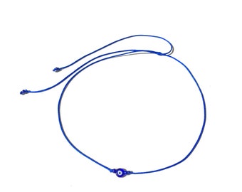 Handmade Evil eye blue necklace choker bracelet with greek mati nazar evil eye protection charm everyday wear, waterproof, custom made sizes
