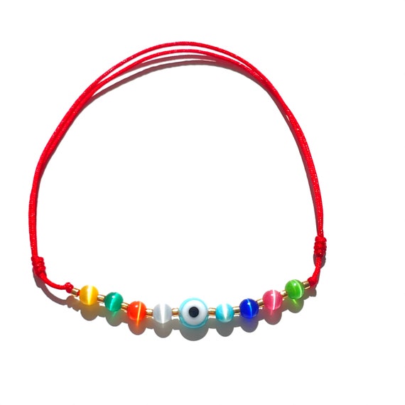 Multicolor evil eye bracelet outlet