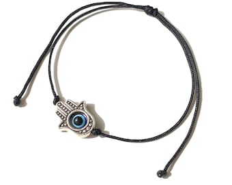 Hamsa hand bracelet with evil eye for protection and attracting a good-luck charm, plus enjoy free shipping in USA