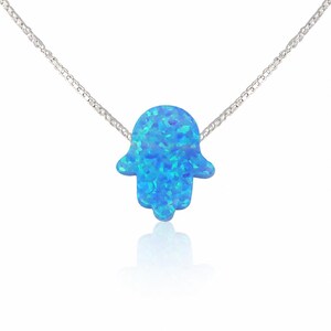 Opal Hamsa Hand Necklace