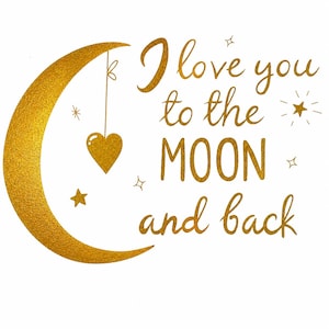 Lucky Charms USA moon necklace gift card featuring a gold crescent moon and the message “I love you to the moon and back,” created to elevate the unboxing experience with a warm, meaningful, and unexpectedly refined feel.