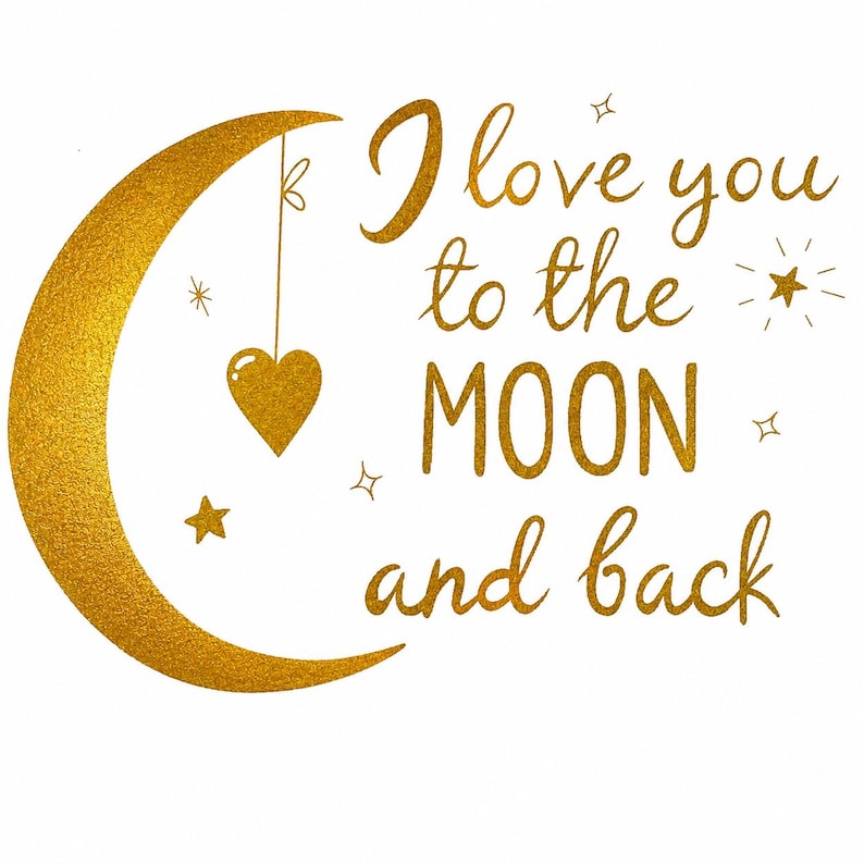Lucky Charms USA moon necklace gift card featuring a gold crescent moon and the message “I love you to the moon and back,” created to elevate the unboxing experience with a warm, meaningful, and unexpectedly refined feel.