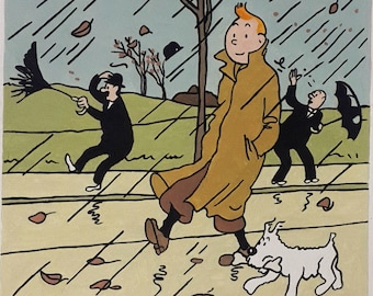 Cuadro de Tintín y Milú (Milú), cuadro cómico de Tintín, cuadro de 8x11