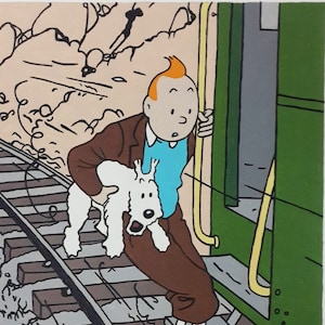 Tintin and Milou (Snowy) Painting, Tintin Comic Painting, 8x11 Painting, Prisoners Of The Sun