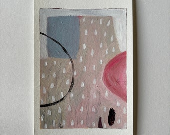 Abstract Painting, Mini Abstract, Tiny Original Abstract Painting, 5x7 Inches, Acrylic Painting, Mixed Media Abstract