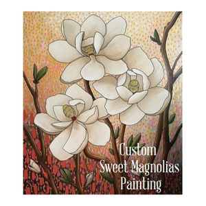 Magnolia Painting, Flower Painting, Floral Painting, Original Acrylic Painting, Sweet Magnolias