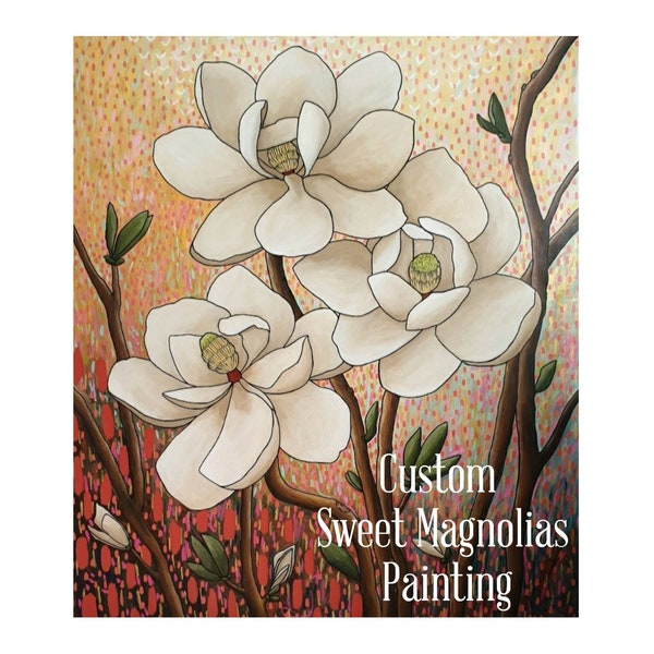 Magnolia Painting, Flower Painting, Floral Painting, Original Acrylic Painting, Sweet Magnolias