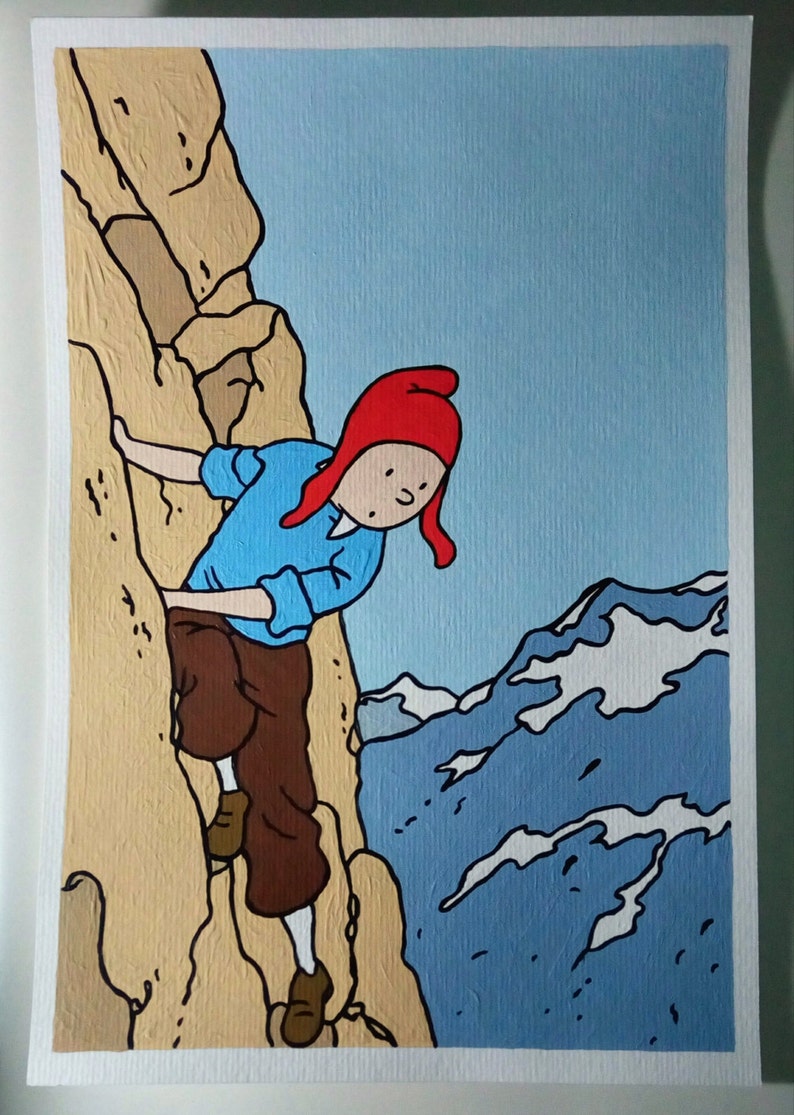 Tintin Painting, Tintin Comic Painting, Tintin Drawing, 8x12 Inches