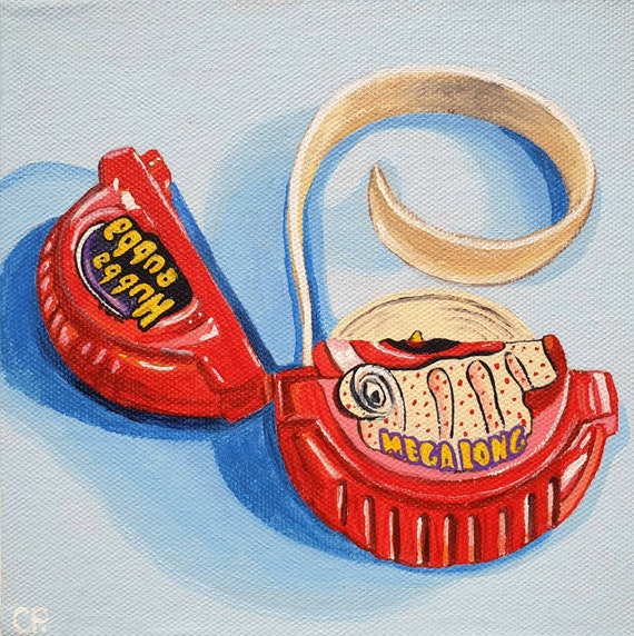 Bubble Gum Painting, Candy, Hubba Bubba, Original Still Life