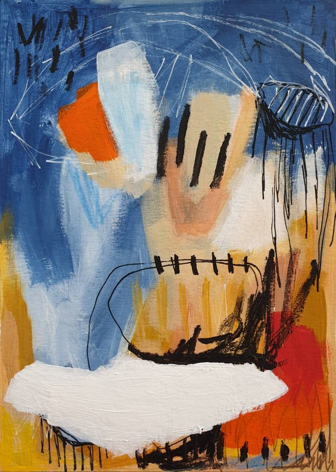 Abstract Painting, Mini Abstract, Tiny Original Abstract Painting, 5x7 ...