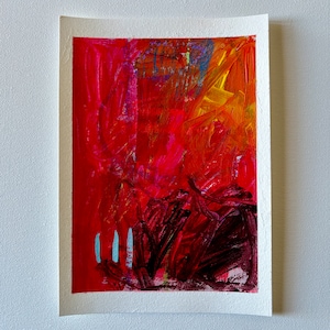 Pittura astratta, mini astratta, minuscola pittura astratta originale, 5x7 pollici, pittura acrilica, tecnica mista astratta