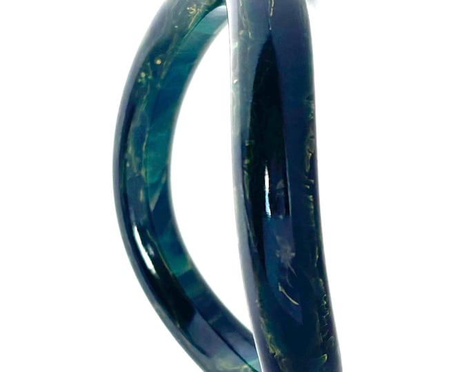 Bakelite tested Blue Moon wave~twisted vintage Bangle ~32 gms of hard-to-find, midcentury jewelry