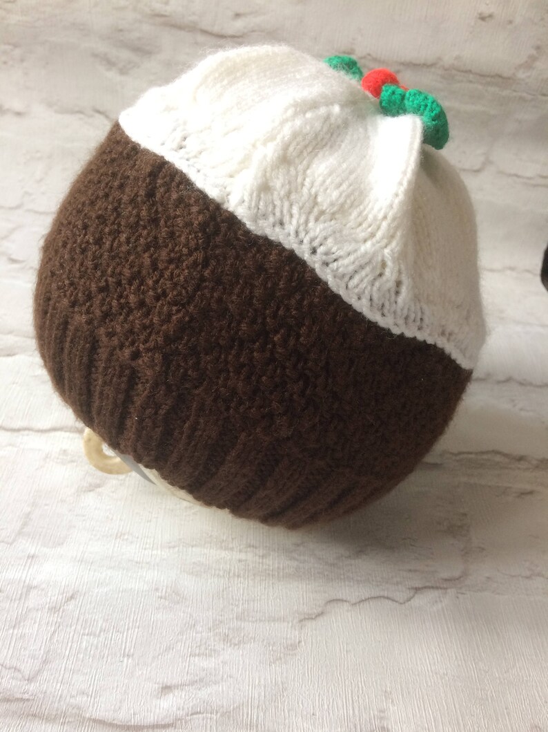 Christmas Pudding Knitted Hat Novelty Beanie for a Gift Etsy UK