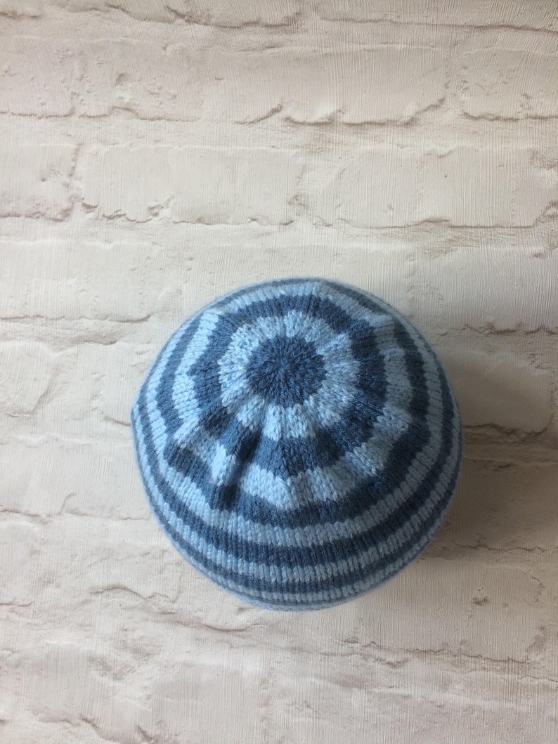 Stripe Knitted Target Hat Two Colours Beanie 0 Adult - Etsy