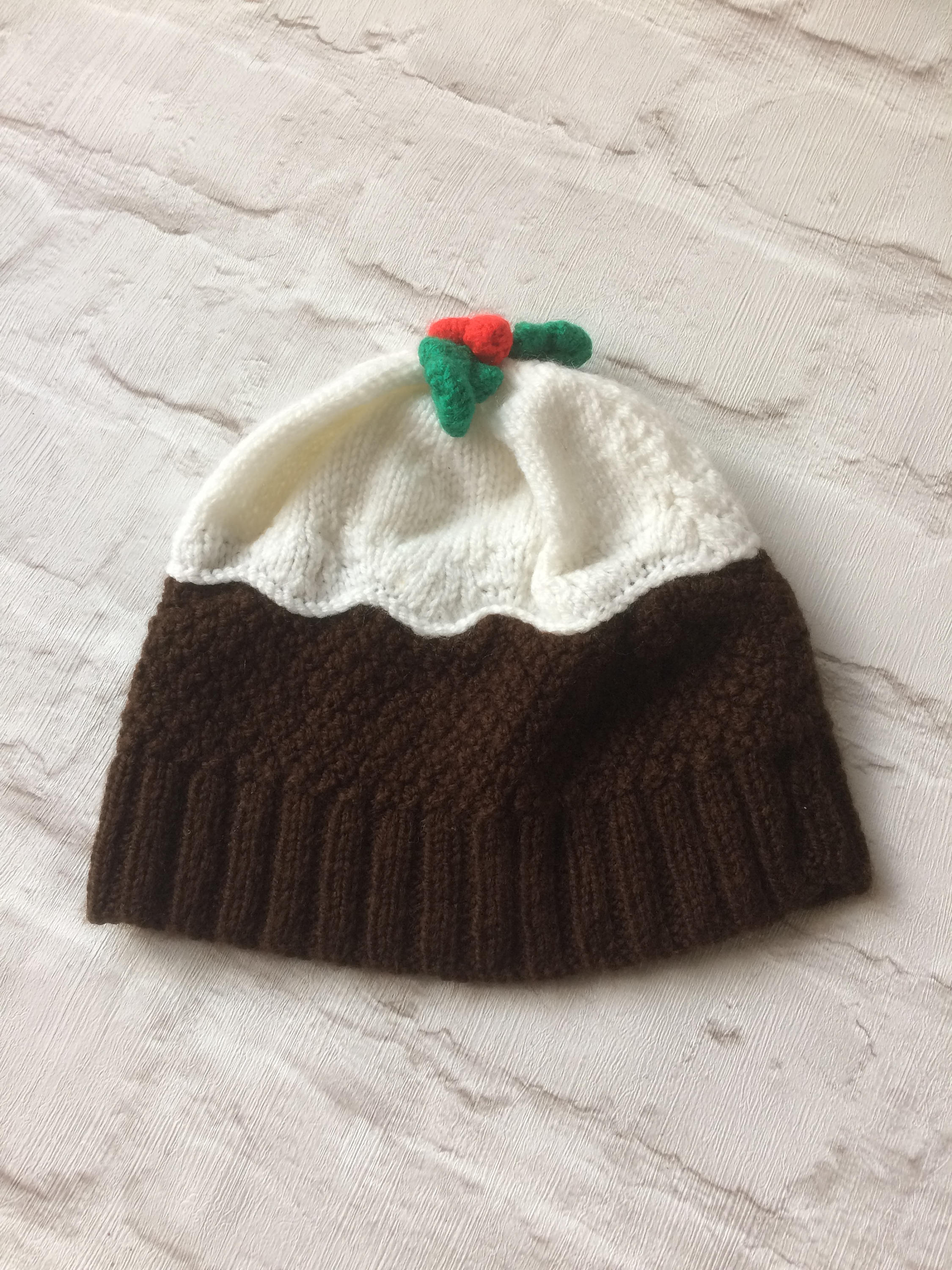 Christmas Pudding Knitted Hat Novelty Beanie for a Gift Etsy UK