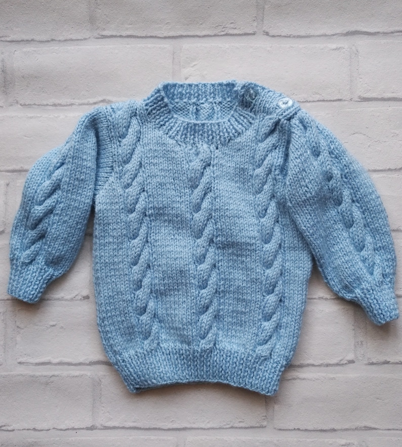Knit Jumper With Cables, Sweater for Kids, Choice of Colour and Size ...