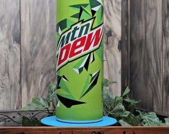 Mtn Dew Inspired Tumbler: 20 oz Stainless Steel, Straw & Cleaner