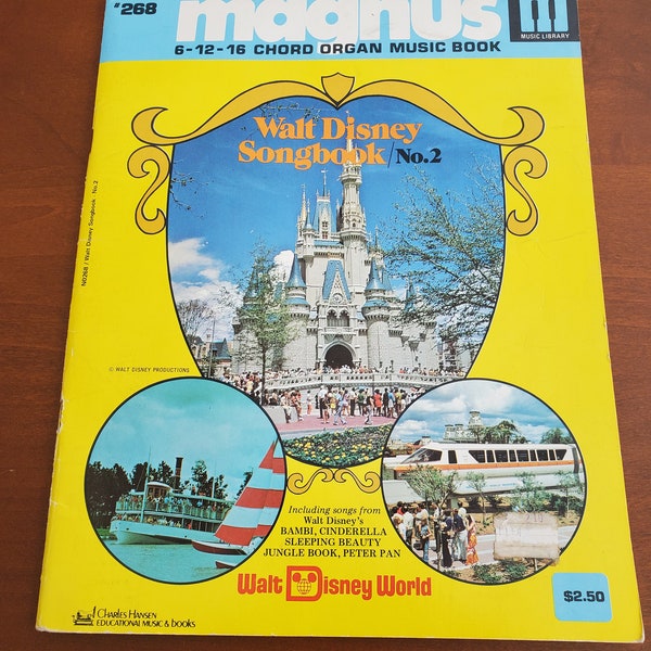 Magnus Walt Disney Songbook Number 2 - 6-12-16 Chord Organ Music Book 1970s