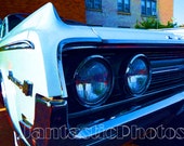 Oldsmobile Dynamic 88 photograph 1964 Olds Instant download photo classic white car photography vintage automobile headlights bumper art